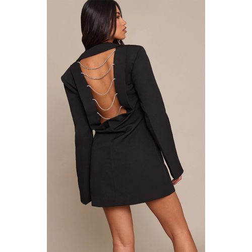 Femme Robe Blazer Tissée Noire À Strass Dans Le Dos | Taille 40