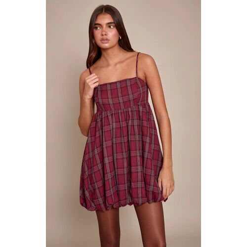 Femme Robe Bouffante Rouge À Carreaux Et Bretelles Fines | Taille 42