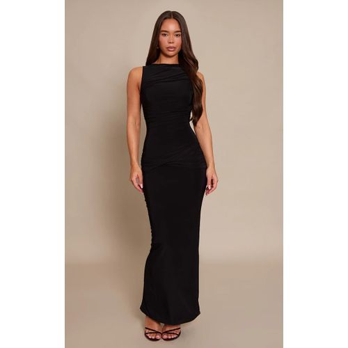 Femme Robe Longue Moulante Noire Froncée | Taille 32