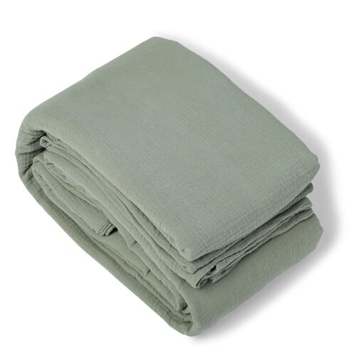 Housse De Couette Gaze De Coton Vert Céladon 200x200