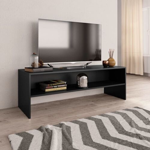Meuble tv bois noir 120x40x40 cm