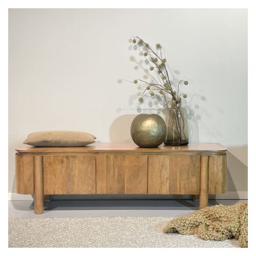 Meuble TV 170 cm en bois massif