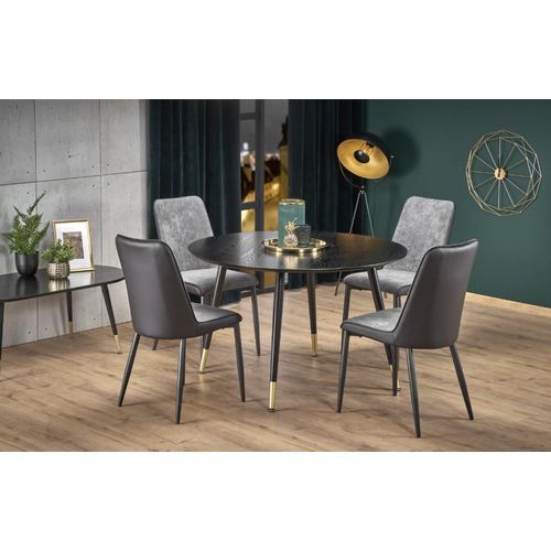 Table ronde pour 4 personnes noire 120x75 cm
