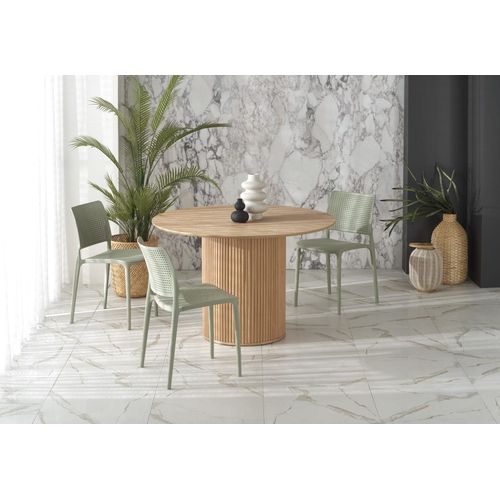 Table ronde en chêne pour 4 personnes 120x78 cm