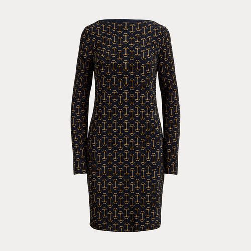 Robe Encolure Bateau En Jersey Motif Géo