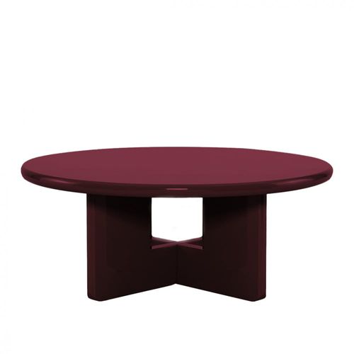 Table basse ronde en bois laqué ø80cm - Bordeaux