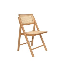 Chaise pliante en cannage et bois - Bois clair