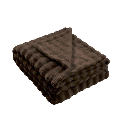 Plaid Polaire Doux Et Chaux Noisette 150x180 Cm