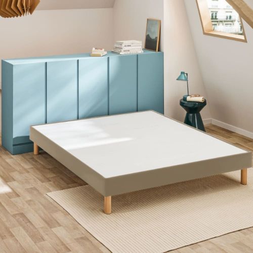 Sommier déco tapissier moka 120x190