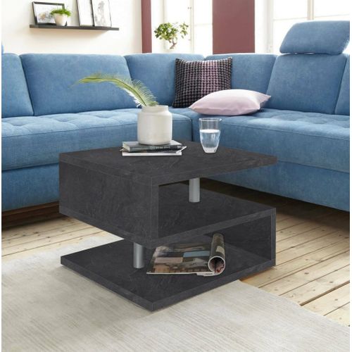 Console extensible effet bois 120x70h75 cm Ciment