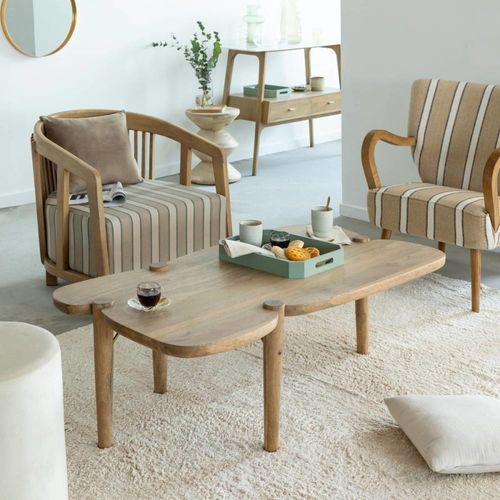 Table basse en bois marron 120 cm