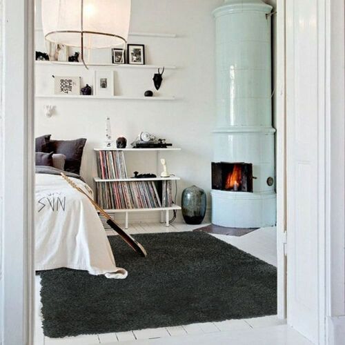 Tapis À Poils Longs Extra-Doux Anthracite 120x170