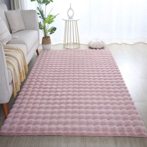Tapis De Fourrure À Relief Rose 120x170cm