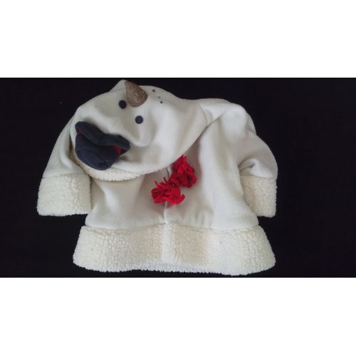 Veste / Manteau Polaire Avec Capuche Bonhomme De Neige Taille 6 Mois Idee Cadeau