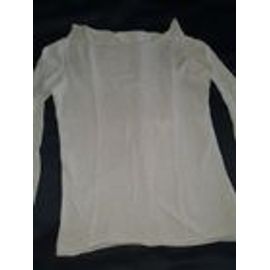 Pull Coton Beige Encolure Ronde Souple