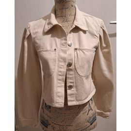 Veste En Jean Couleur Crème Zara