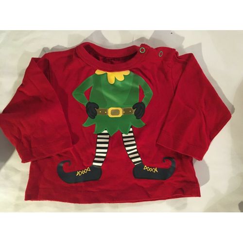 Tshirt Garçon Noel : Le Lutin Du Pere Noel Taille 9/12 Mois