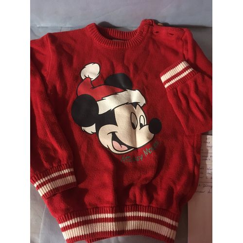 Pull Disney Mickey Noël Taille 5 Ans + Chaussettes Noel
