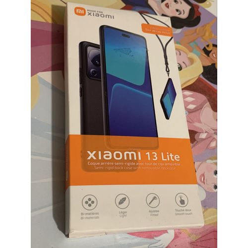Coque Arrière Semi Rigide Pour Xiaomi 13 Lite Made For Xiaomi + Tour De Cou Amovible Noir