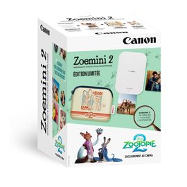 KIT IMPRIMANTE PHOTO CANON ZOEMINI 2 EDITION ZOOTOPIE 2 BLANC + HOUSSE ZOOTOPIE 2 + STICKERS
