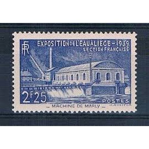 Exposition De L'Eau À Liège (Belgique) "La Machine De Marly" À Bougival Année 1939 N° 430 Yvert Et Tellier Luxe