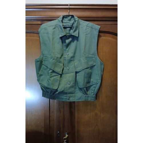 Gilet Creeks 100% Coton Vert Militaire. Tl