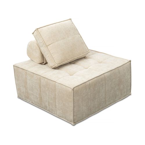 Chauffeuse en tissu texturé "Velluto" - 96 x 100 x 89 cm - Beige