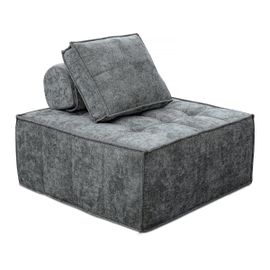 Chauffeuse en tissu texturé "Velluto" - 96 x 100 x 89 cm - Gris