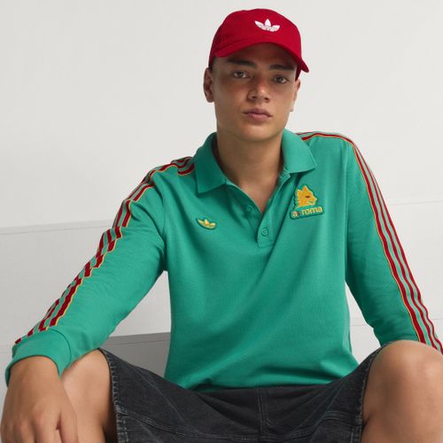 Polo À Manches Longues As Roma Terrace Icons Adidas - Semi Court Green / Crew Yellow - 3xl
