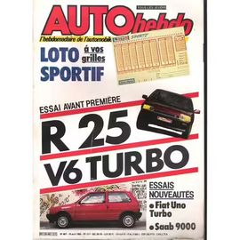 Auto Hebdo 467 De 1985 Rover Serie 200,Saab 900 Turbo Ev1,9000 T16,Renault 25 V6 Turbo,Fiat Uno Turbo Ie,Ligier F1,Albi