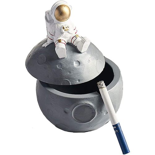 Cendrier Décoratif Résine - Motif Astronaute et Planète