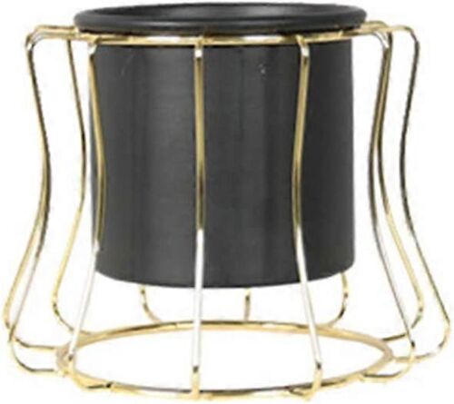 Pot de Fleurs Métal 2025 - Design Courbe Noir Intérieur/Extérieur