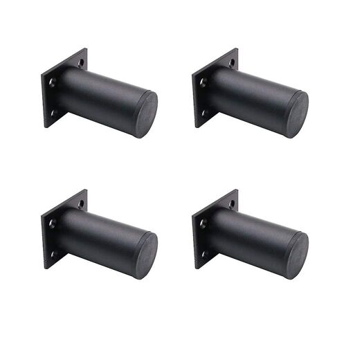 Lot 4 Pieds Meuble Aluminium Noir 2025 - 38x80mm Réglable