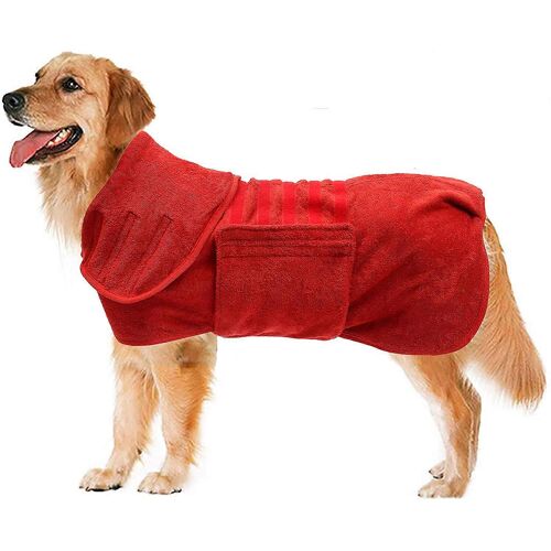 Peignoir Séchage Chien Microfibre - Absorbant Avec Ceinture