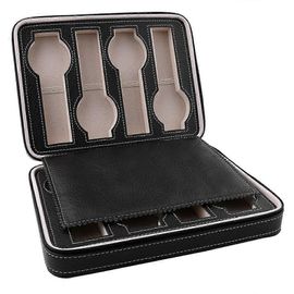 Boîte Rangement Montres 8 Cases Cuir Pu - Voyage Noir