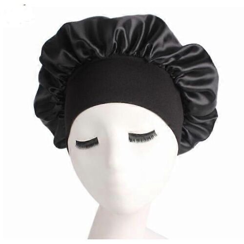 Bonnet Nuit Satin 2 Pièces - Taille Unique Noir