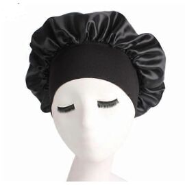 Bonnet Nuit Satin 2 Pièces - Taille Unique Noir