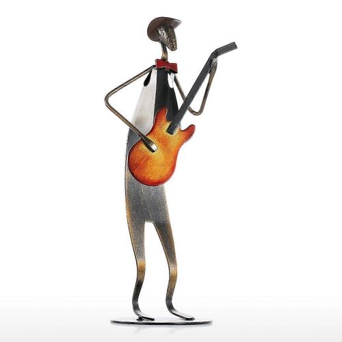 Sculpture Métal Cowboy Guitare - Décoration Maison Bureau