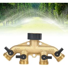 Distributeur Robinet 4 Voies 2025 - Jardin Débit Eau Réglable - 3/4 Pouce