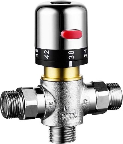 Thermostat Douche 3 Voies 2025 Zk-1/2 Pouce - Laiton Main Robinet - Régulation