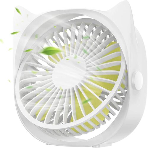 Mini Ventilateur Table USB - 3 Vitesses Rotation 360° Portable Silencieux
