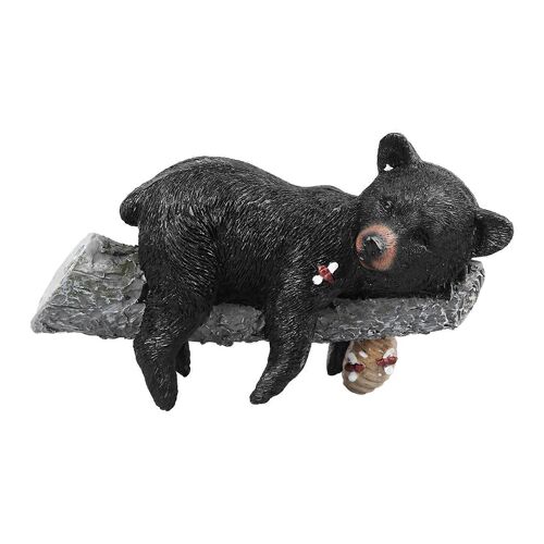 Figurine Ours Noir Résine Drôle Mignon - Statue Art Animalier Décoration Jardin Cour