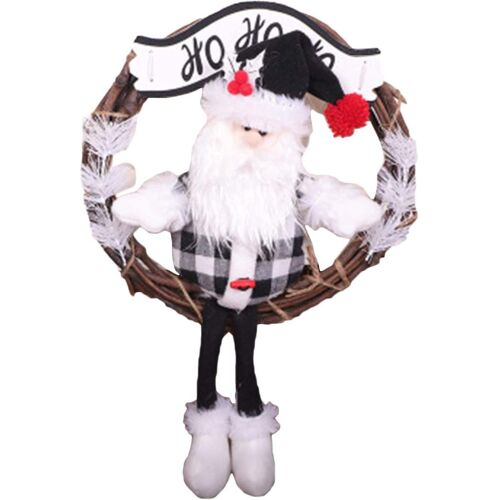 Couronne Noël 35cm Rotin - Forme Vigne Suspension Porte - Décoration Fête