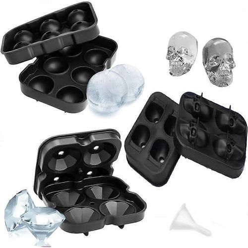 Lot De 3 Bacs À Glaçons Silicone - Type Diamant Bol Six Ronds - Cuisine