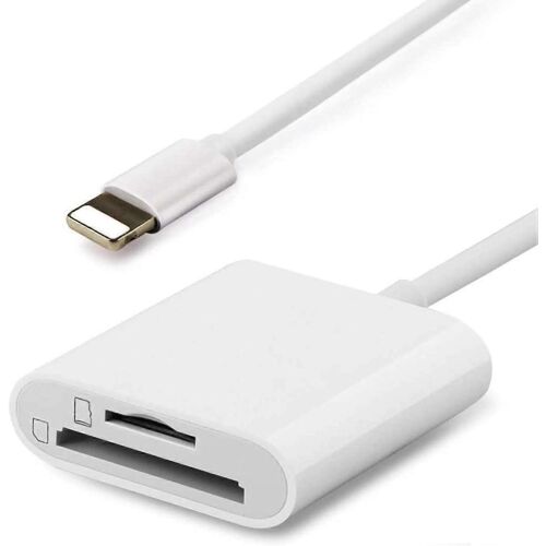 Lecteur de carte SD double emplacement - Compatible iPhone et iPad - Adaptateur SD/TF Micro 2 en 1