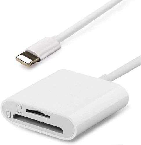 Lecteur de carte SD double emplacement - Compatible iPhone et iPad - Adaptateur SD/TF Micro 2 en 1