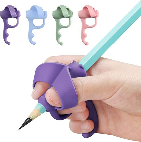 Lot De 4 Porte-Crayons Ergonomiques 5 Doigts - Correction Posture Écriture Enfants