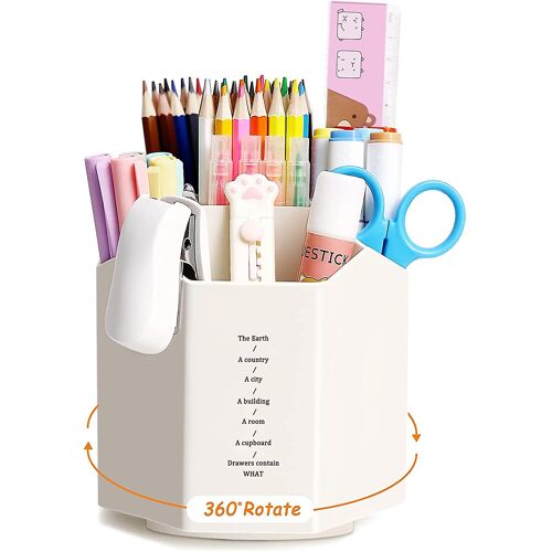 Organiseur Rotatif Pour Fournitures D'art - Porte-Crayons De Couleur Kawaii - Carrousel Pour Chariot