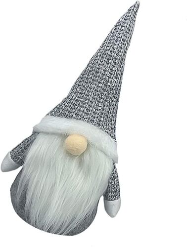 Décoration Noël Tissu Tomte Père Noël - Poupée Elfe Scandinave - Gris