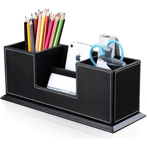 Organisateur de bureau multifonctionnel - Porte-stylo et boîte à stylos - Noir - Rangement
